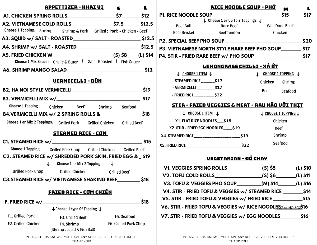 Menu Taste Of Vietnam Restaurant-10