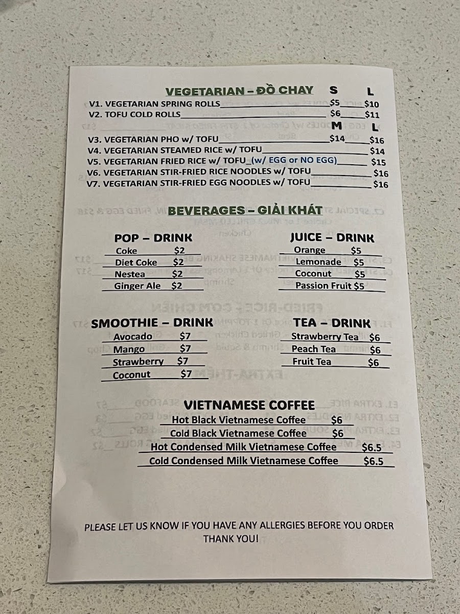 Menu Taste Of Vietnam Restaurant-7